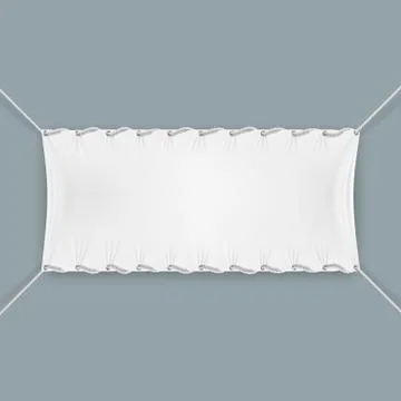Hung By Ropes Textile Banner. Stock Illustration