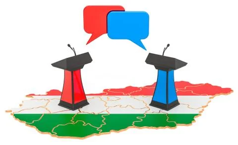 Hungarian Debate concept, 3D rendering Stock-Illustration