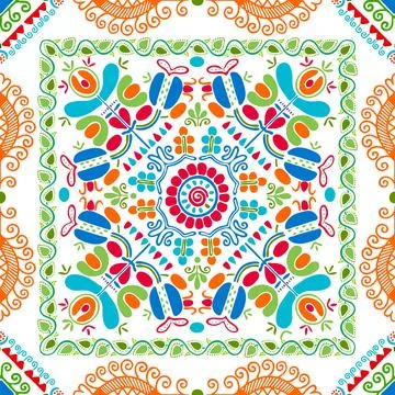 Hungarian embroidery pattern 100 Stock Illustration