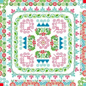 Hungarian embroidery pattern 102 Illustrazione stock