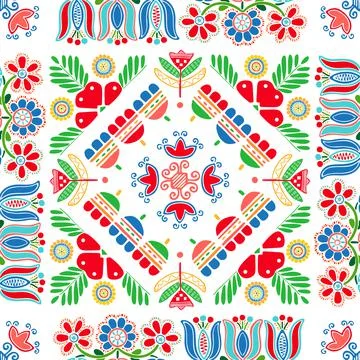 Hungarian embroidery pattern 103 Stock Illustration