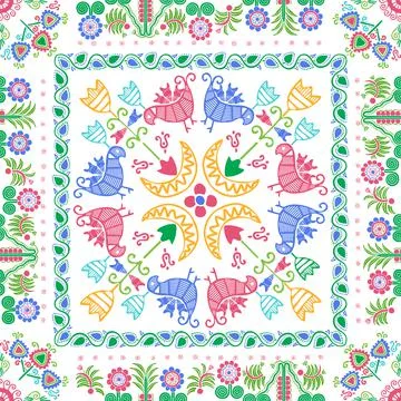 Hungarian embroidery pattern 104 Stock Illustration