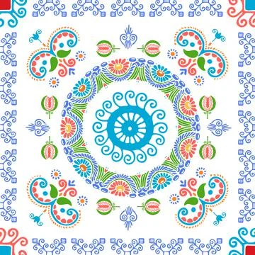 Hungarian embroidery pattern 107 Stock Illustration