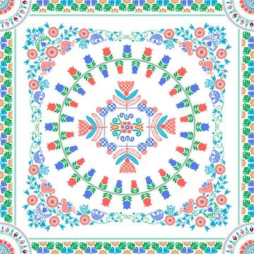 Hungarian embroidery pattern 108 Stock Illustration