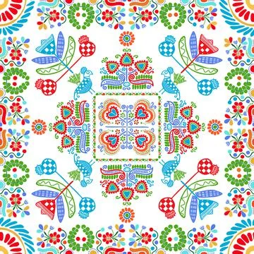 Hungarian embroidery pattern 109 Stock Illustration