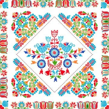 Hungarian embroidery pattern 110 Stock Illustration