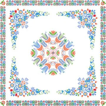 Hungarian embroidery pattern 114 Stock Illustration