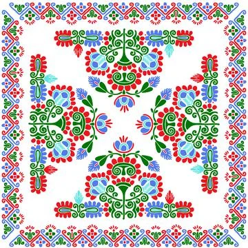 Hungarian embroidery pattern 118 Stock Illustration