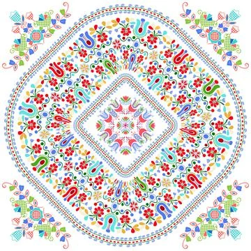 Hungarian embroidery pattern 119 Stock Illustration
