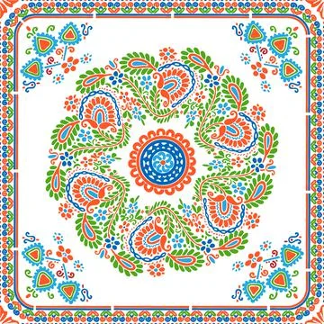 Hungarian embroidery pattern 121 Stock Illustration