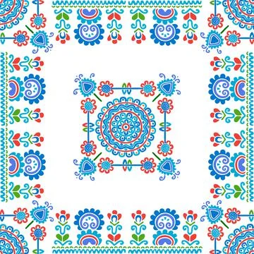 Hungarian embroidery pattern 123 Stock Illustration