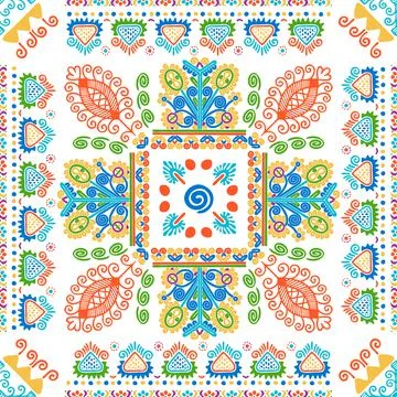 Hungarian embroidery pattern 124 Stock Illustration