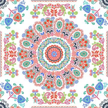 Hungarian embroidery pattern 125 Stock Illustration
