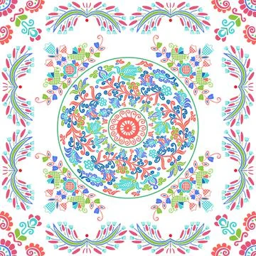 Hungarian embroidery pattern 126 Stock Illustration