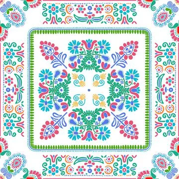 Hungarian embroidery pattern 128 Stock Illustration