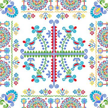 Hungarian embroidery pattern 129 Stock Illustration