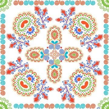 Hungarian embroidery pattern 130 Stock Illustration