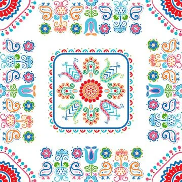 Hungarian embroidery pattern 133 Stock Illustration