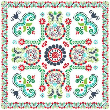 Hungarian embroidery pattern 137 Stock Illustration