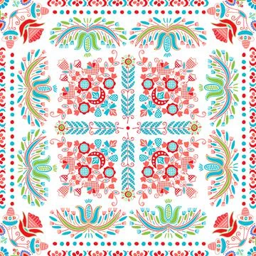 Hungarian embroidery pattern 138 Stock Illustration