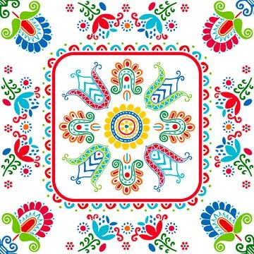 Hungarian embroidery pattern 140 Stock Illustration