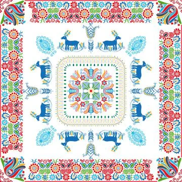 Hungarian embroidery pattern 141 Stock Illustration