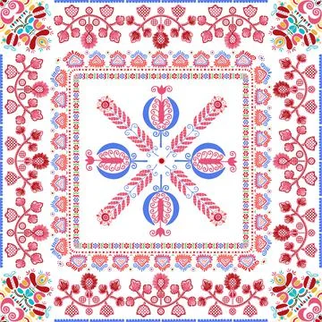 Hungarian embroidery pattern 142 Stock Illustration