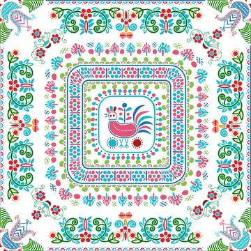 Hungarian embroidery pattern 143 Stock Illustration