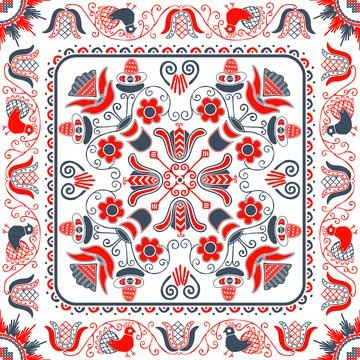 Hungarian embroidery pattern 144 Stock Illustration
