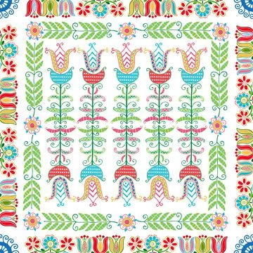 Hungarian embroidery pattern 145 Stock Illustration