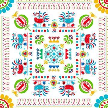 Hungarian embroidery pattern 84 Stock Illustration