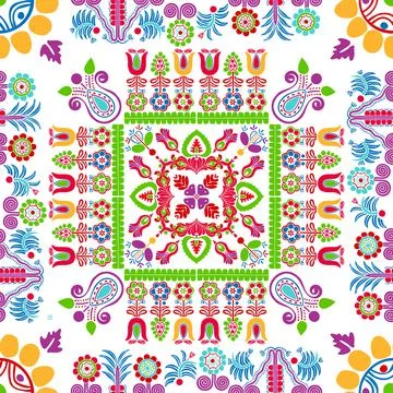 Hungarian embroidery pattern 85 Stock Illustration