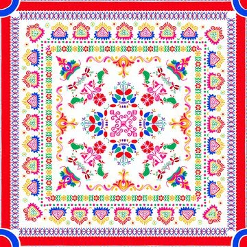 Hungarian embroidery pattern 87 Stock Illustration