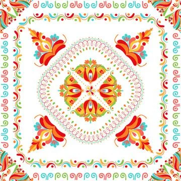 Hungarian embroidery pattern 89 Stock Illustration