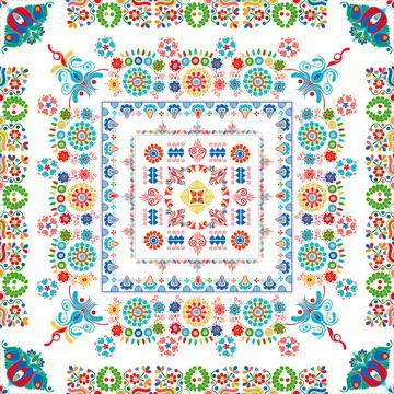 Hungarian embroidery pattern 90 Stock Illustration