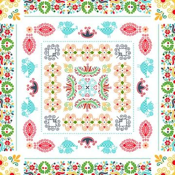 Hungarian embroidery pattern 92 Stock Illustration