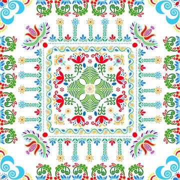 Hungarian embroidery pattern 93 Stock Illustration