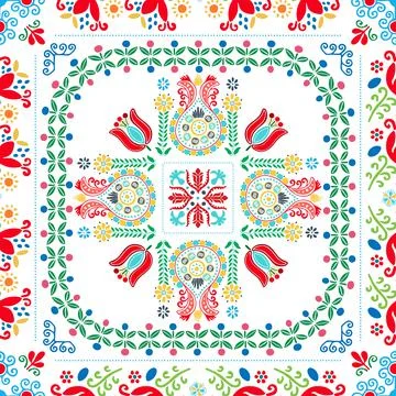 Hungarian embroidery pattern 94 Stock Illustration