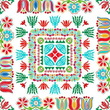 Hungarian embroidery pattern 95 Stock Illustration