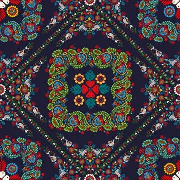 Hungarian embroidery pattern Stock Illustration