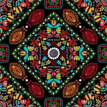 Hungarian embroidery pattern Stock Illustration