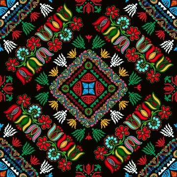 Hungarian embroidery pattern Stock Illustration
