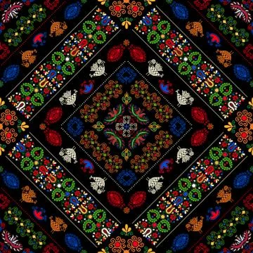 Hungarian embroidery pattern Stock Illustration