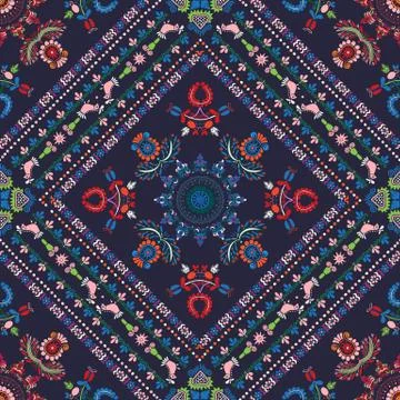 Hungarian embroidery pattern Illustrazione stock