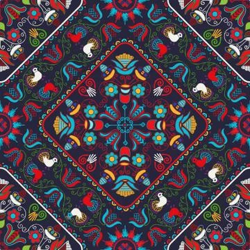 Hungarian embroidery pattern Stock Illustration