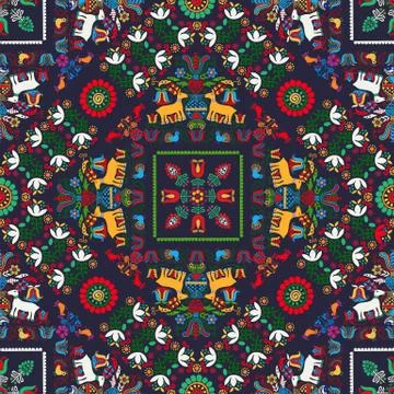 Hungarian embroidery pattern Stock Illustration