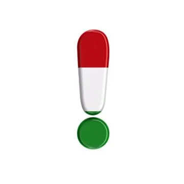 Hungarian exclamation point - 3d flag of hungary symbol - Budapest, Central E Stock Illustration