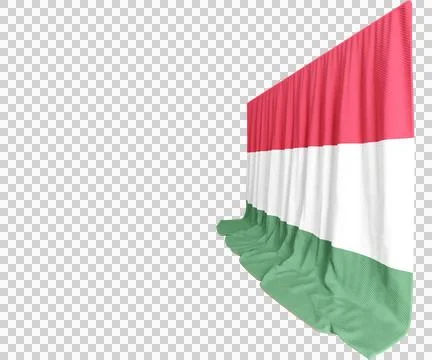 Hungarian Flag Curtain in 3D Rendering Hungary's Rich Heritage Stock Illustration