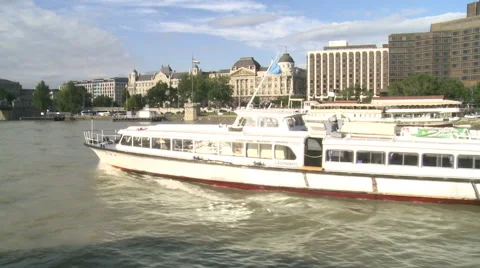 Hungarian Flag on The Danube River Stock Footage 45995030