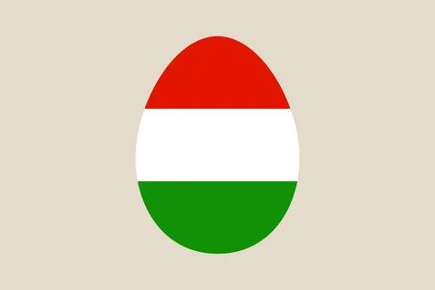 Hungarian flag decorated on an Easter egg illustration for a national holid.. Stock Illustration